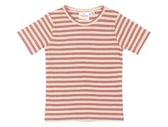 Rosa og hvidstribet t-shirt fra The New Siblings TNST6206 old rose striped